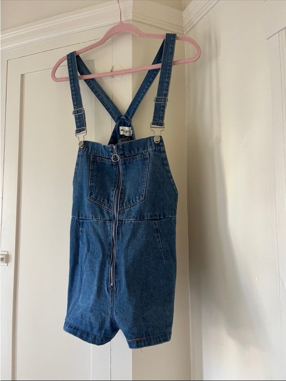 Princess Polly | Denim Overall Romper with Front Zip